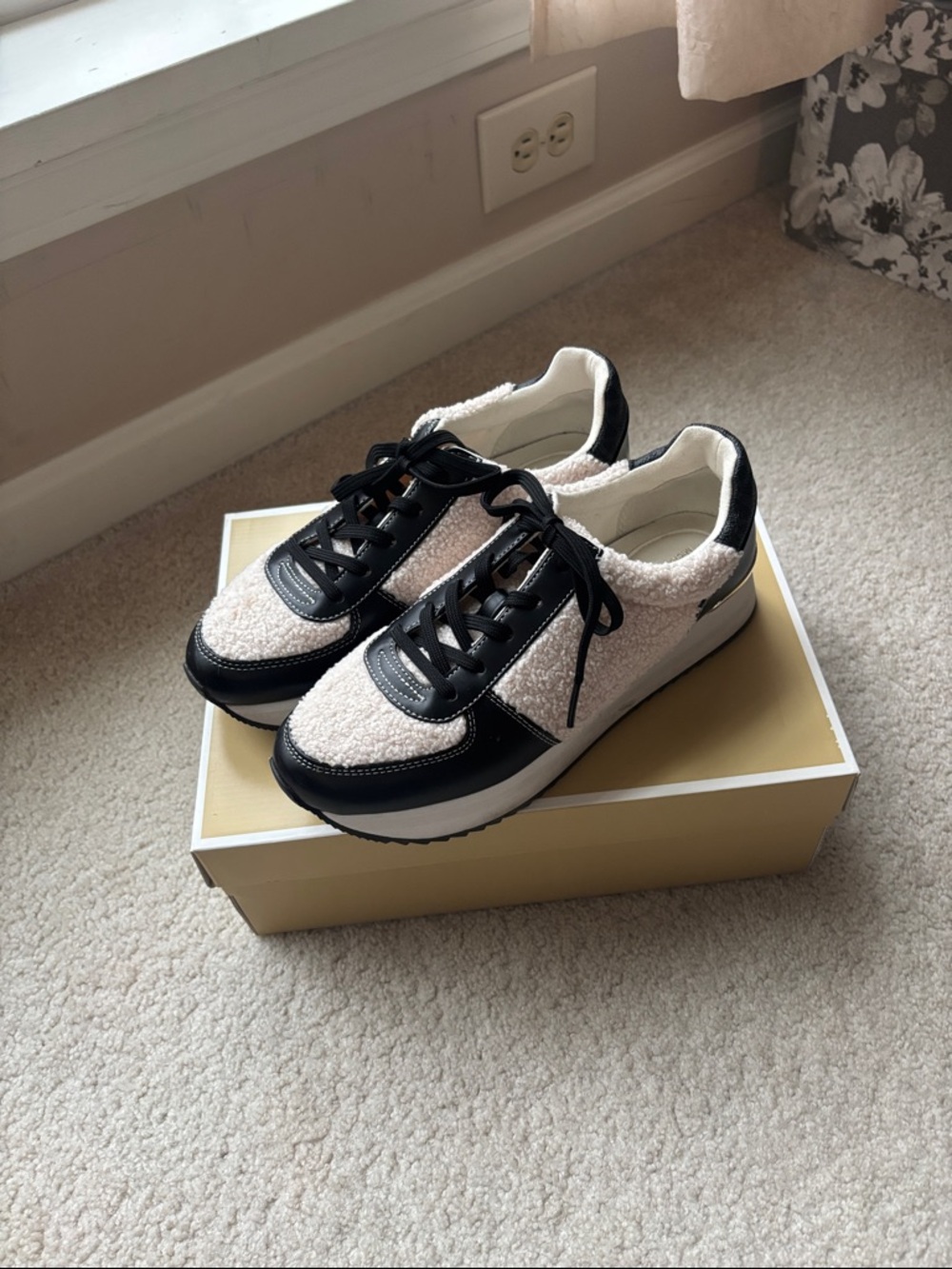 Women’s Black and Cream Platform Sneakers
